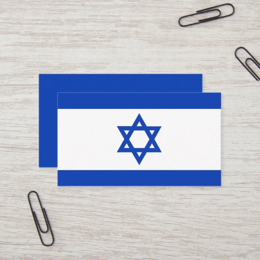 Israëlische vlag visitekaartje (Voorkant / Achterkant in situ)
