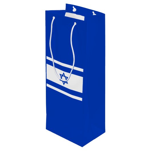 Israëlische vlag wijn cadeautas (Achterkant Gekanteld)