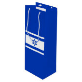 Israëlische vlag wijn cadeautas (Voorkant Gekanteld)