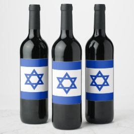 Israëlische vlag wijn etiket