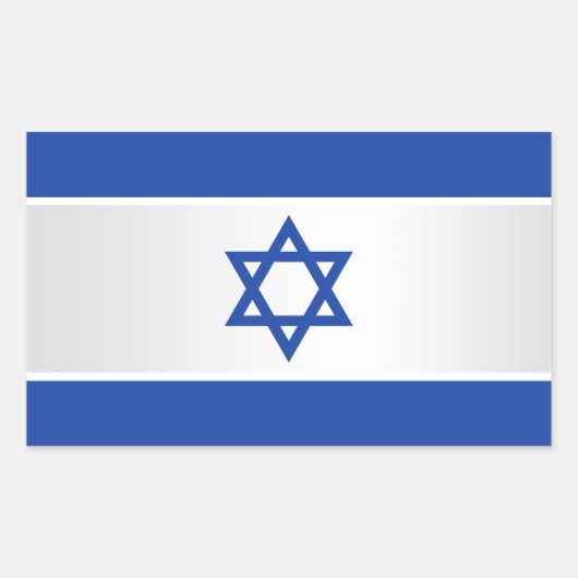 Israëlische vlaggenster van David Blue op wit Rechthoekige Sticker (Voorkant)
