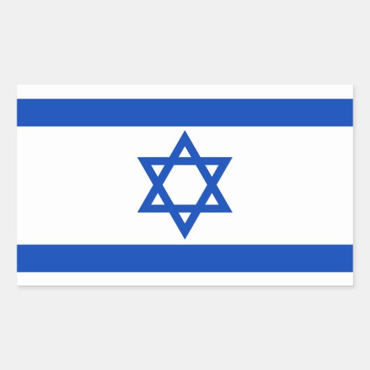 Israëlische Vlaggenster van David Rechthoekige Sticker (Voorkant)
