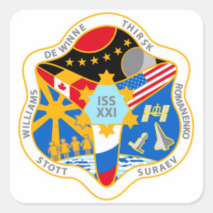 ISS Crews: Expeditie 21 Vierkante Sticker