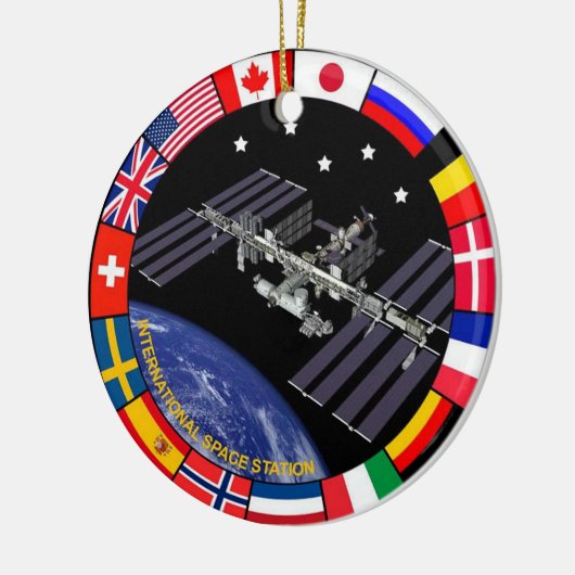 ISS-leden Composite Logo Keramisch Ornament (Links)