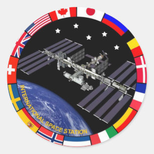 ISS-leden Composite Logo Ronde Sticker
