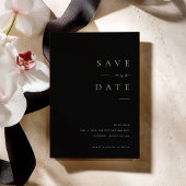 ISSA Black Elegant Save the Date Invite with Photo Kaart
