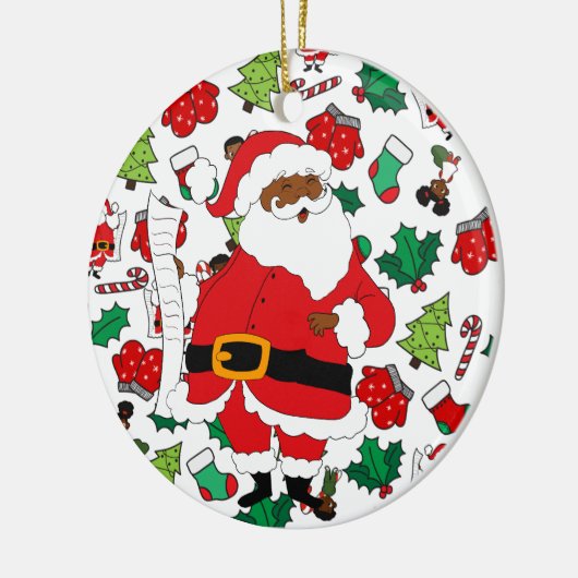 Issa Black Kerstkerstkerstmis Keramisch Ornament (Links)