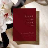 ISSA Bugundy Elegant Save the Date Photo Invite Kaart