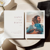 ISSA Bugundy Elegante Save the Date Foto Uitnodigi Kaart