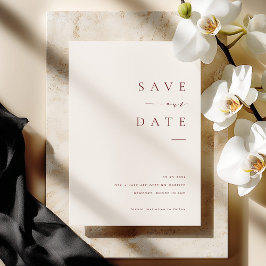 ISSA Bugundy Elegante Save the Date Foto Uitnodigi Kaart