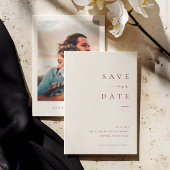 ISSA Bugundy Elegante Save the Date Foto Uitnodigi Kaart