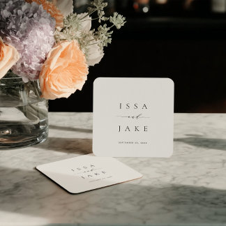 ISSA Minimalist Square Paper Coaster Kartonnen Onderzetters