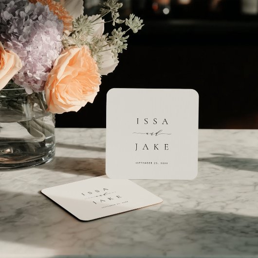 ISSA Minimalist Square Paper Coaster Kartonnen Onderzetters