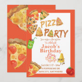 Issa Pizza Party Invitation Kaart (Voorkant / Achterkant)