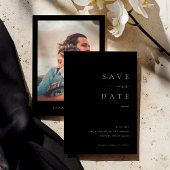 ISSA Zwarte Elegante Save the Date-uitnodiging met Kaart