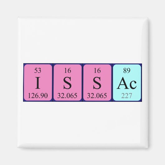 Issac periodieke table name magnet (Voorkant)