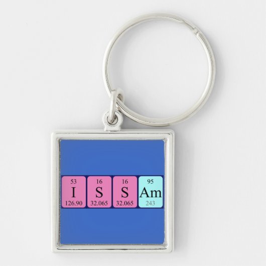 Issam periodieke lijstnaam keyring sleutelhanger (Voorkant)