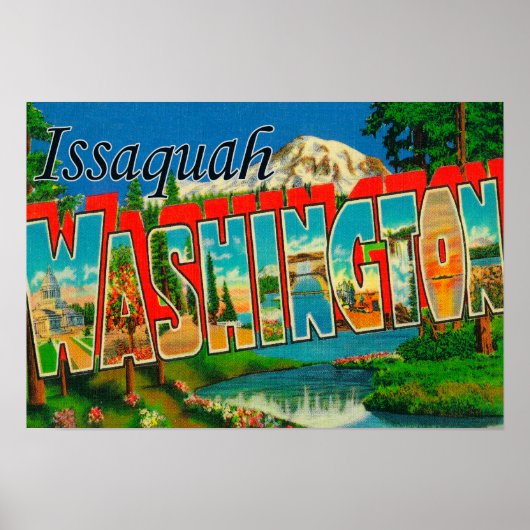Issaquah, Washington - Grote letterscènes Poster (Voorkant)