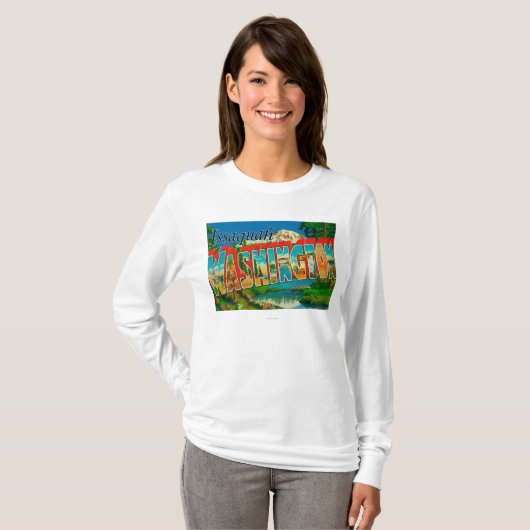 Issaquah, Washington - Grote letterscènes T-shirt (Voorkant volledig)