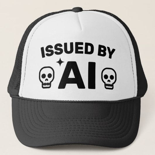Issued by AI™ Trucker Hat Pet (Voorkant)