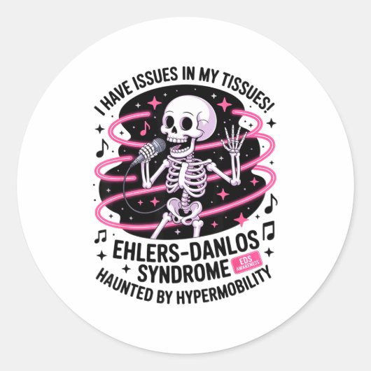 Issues In My Tissues Ehlers Danlos Syndrome Funny  Ronde Sticker (Voorkant)