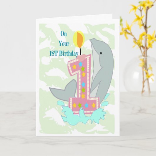 Ist geboortedag kaart (Gele Bloem)