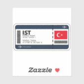 IST Istanbul-boarding pass - Airport Ticket Sticker (Vel)