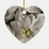 Ist, of Jubileum van papier, hart met bloemen Keramisch Ornament (Achterkant)