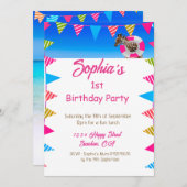 Ist Verjaardag Kust Schattigee Giraffe Flag Buntin Kaart (Voorkant / Achterkant)