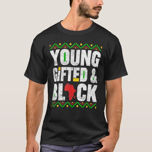 ist Young Black Dashiki African Pride History Maan T-shirt (Voorkant)