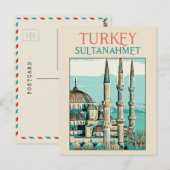 Istambul Blue Mosque afbeelding Turkey Briefkaart (Voorkant / Achterkant)