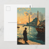 Istanboel: Blauwe Moskee & Bosporus  Briefkaart (Voorkant / Achterkant)