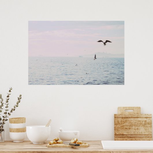 Istanboel. Nautisch reizen. Foto water minimalisti Poster (Keuken)