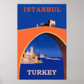Istanboel, retro-reisposter Turkije Poster (Voorkant)