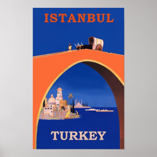 Istanboel, retro-reisposter Turkije Poster (Voorkant)