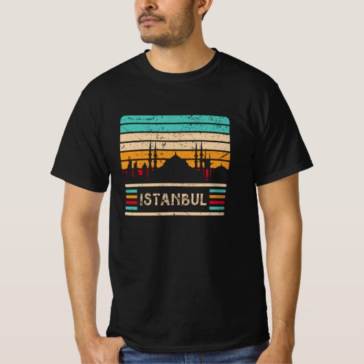 Istanboel  skyline sultan moskee Turkije T-shirt (Voorkant)