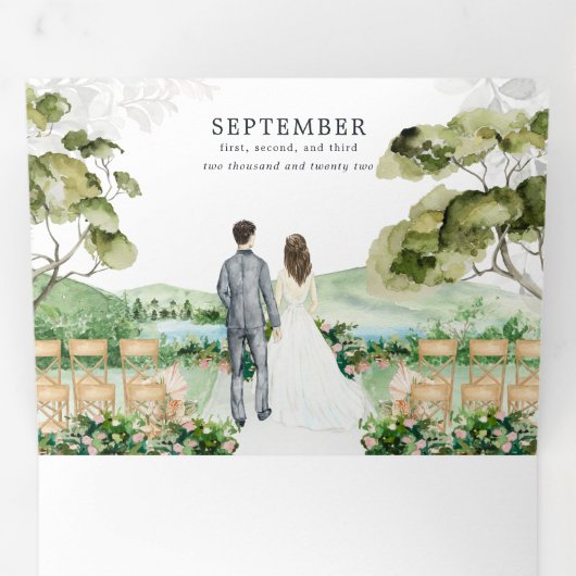 Istanboel, Turkije bruiloft | Tri-Fold-uitnodiging Drieluik Uitnodiging (Binnenzijde eerst)