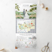 Istanboel, Turkije bruiloft | Tri-Fold-uitnodiging Drieluik Uitnodiging (Binnen)