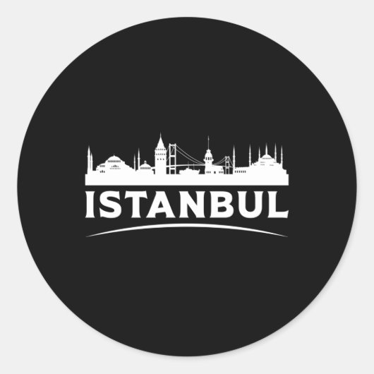 Istanboel Turkije City Stadsbeeld Skyline Grappig  Ronde Sticker (Voorkant)