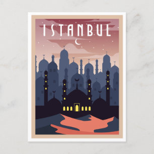  Istanboel Turkije Cityscape Crescent Briefkaart