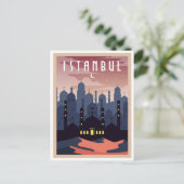  Istanboel Turkije Cityscape Crescent Briefkaart (Staand voorkant)