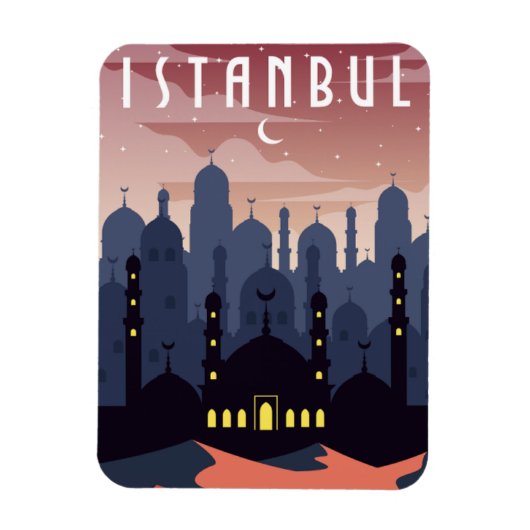 Istanboel Turkije Cityscape Crescent Magneet (Verticaal)