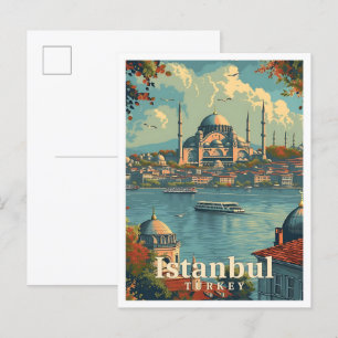 Istanboel Turkije  Kunst Reizen Illustratie Briefkaart