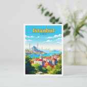 Istanboel Turkije Reizen  Illustratie Briefkaart (Staand voorkant)
