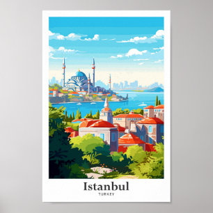 Istanboel Turkije Reizen  Illustratie Poster