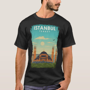 Istanboel Turkije  Retro Blauwe Moskee Reizen P T-shirt