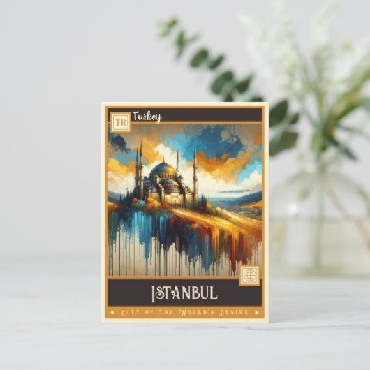 Istanboel, Turkije |  schilderij Briefkaart (Staand voorkant)