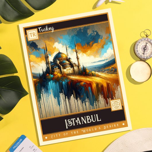 Istanboel, Turkije |  schilderij Briefkaart