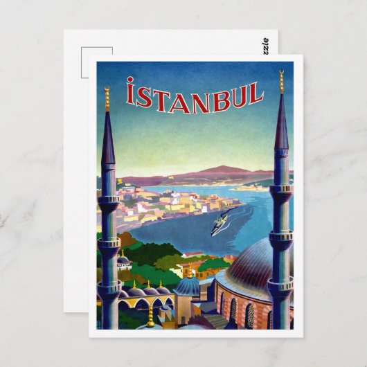 Istanboel, Turkije, uitzicht van panorama aan de k Briefkaart (Voorkant / Achterkant)