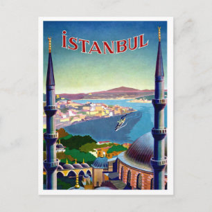 Istanboel, Turkije, uitzicht van panorama aan de k Briefkaart